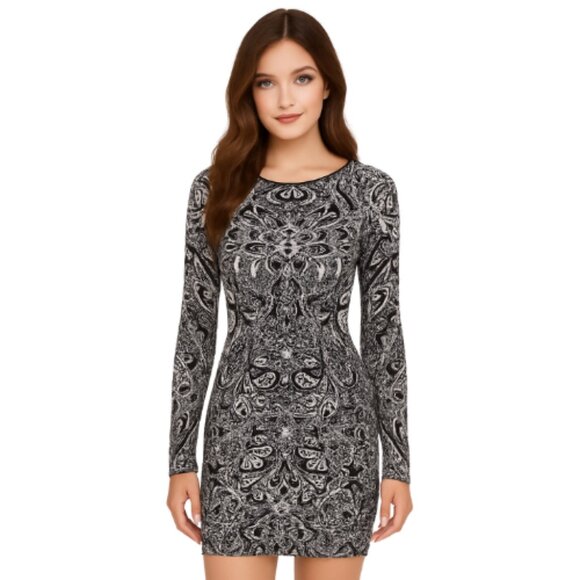 Style&Co. Black & White Long Sleeve Knee Length Sweater Dress Size Small - Picture 1 of 2